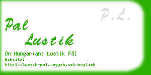 pal lustik business card